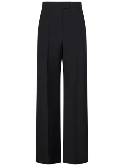 Alexander Mcqueen Wide-leg Trousers In Japanese Wool Gabardine In Black