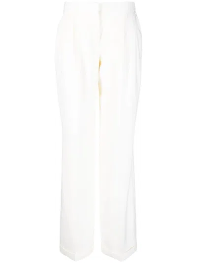 Alexander Mcqueen Wide Wool Pants In White