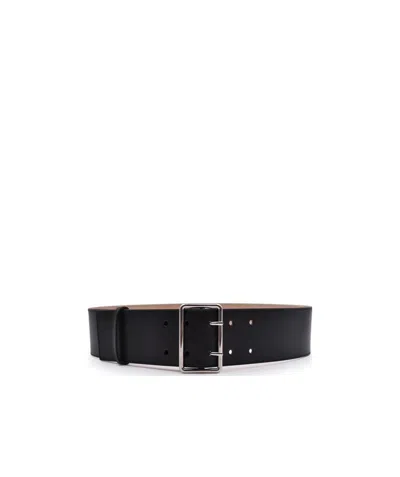 Alexander Mcqueen Wide Military Belt In Black