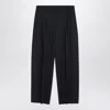 Alexander Mcqueen Wide Navy Blue Wool Trousers