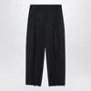 Alexander Mcqueen Wide Navy Blue Wool Trousers