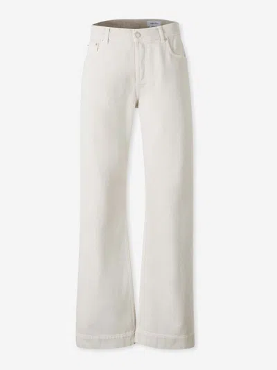Alexander Mcqueen Wide Straight Jeans In Neutral