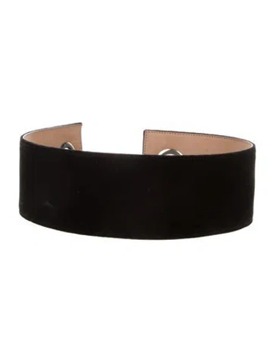 Pre-owned Alexander Mcqueen Wide Velvet Waist Belt In Black