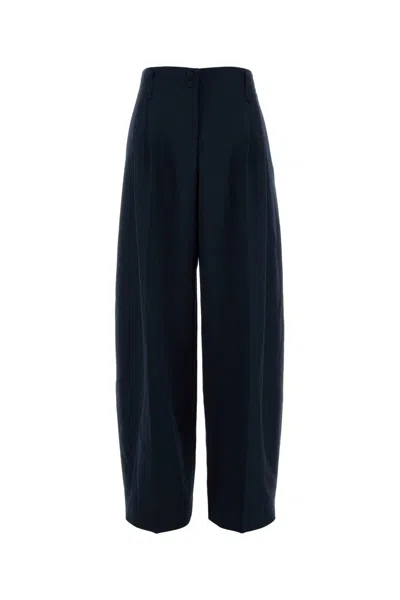 Alexander Mcqueen Wide-leg Wool Trousers In Blue