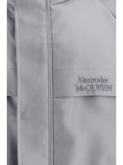 Alexander Mcqueen Windbreaker Jacket In Steel