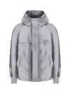 Alexander Mcqueen Gray Logo-embroidered Hooded Jacket In Steel