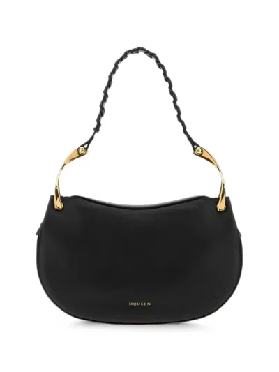 Alexander Mcqueen Wishbone Leather Tote Bag In Black