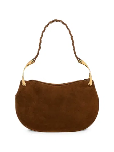 Alexander Mcqueen Wishbone Suede Shoulder Bag In Red