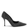 Alexander Mcqueen 90 Sequined Suede Pumps In Black