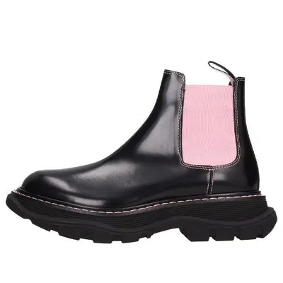 Alexander Mcqueen (wmns)  Ankle Leather Boots 'black Pink' In Multi