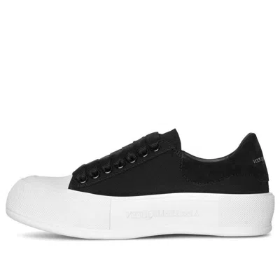 Alexander Mcqueen (wmns)  Deck Lace Up Plimsoll 'black White Sole'
