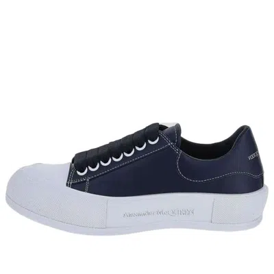 Alexander Mcqueen (wmns)  Deck Plimsoll Lace-up Leather Sneakers 'navy' In Multi