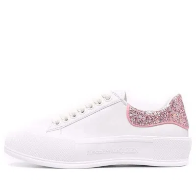 Alexander Mcqueen (wmns)  Deck Plimsoll 'white Rose Pink Glitter'