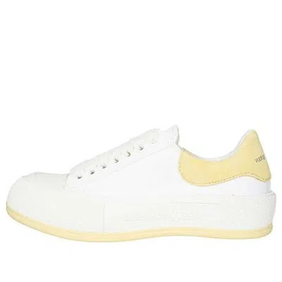 Alexander Mcqueen (wmns)  Deck Skate Plimsoll Lace Up 'white Yellow' In Multi