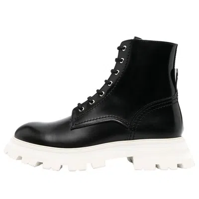 Alexander Mcqueen (wmns)  Leather Ankle Boots 'black White'