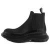 Alexander Mcqueen 45mm Tread Show Leather Ankle Boots In Black