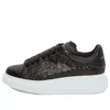 Alexander Mcqueen Oversized Grained Leather Sneakers In Black
