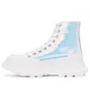 Alexander Mcqueen (wmns)  Silver Holographic Tread Slick Platform High Sneakers 'white Multi'