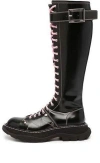 Alexander Mcqueen (wmns)  Tread Lace Up Boots 'black Pink Lace'