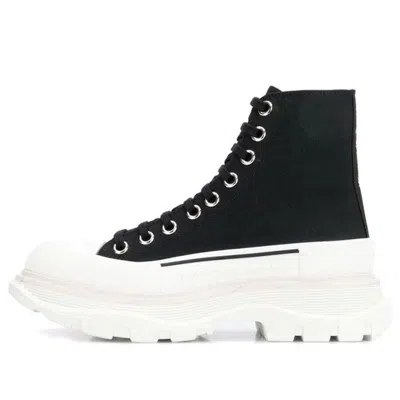 ALEXANDER MCQUEEN (WMNS) ALEXANDER MCQUEEN TREAD SLICK BOOTS 'BLACK WHITE'