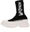 Alexander Mcqueen (wmns)  Tread Slick Knitted Boots 'black White'
