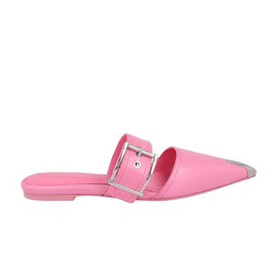 Pre-owned Alexander Mcqueen Wmns Buckle Leather Mule 'sugar Pink Silver' | Women's Size 36