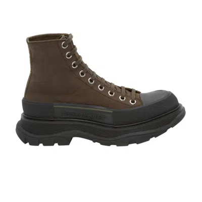 Pre-owned Alexander Mcqueen Wmns Tread Slick Boots 'khaki' | Green | Women's Size 36