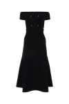 Alexander Mcqueen Cut-out Off-shoulder Flared Mini Dress In Multicolor