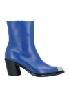 Alexander Mcqueen Woman Ankle Boots Blue Size 8 Soft Leather