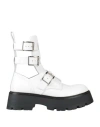 ALEXANDER MCQUEEN ALEXANDER MCQUEEN WOMAN ANKLE BOOTS WHITE SIZE 11 LEATHER