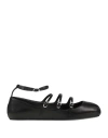 Alexander Mcqueen Mcqueen Women Leather Strap Ballet Flats In Black