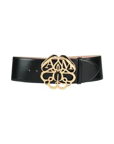 Alexander Mcqueen Woman Belt Black Size 32 Leather