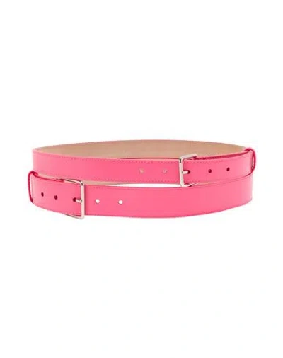 Alexander Mcqueen Woman Belt Fuchsia Size 30 Soft Leather In 5907