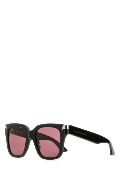 Alexander Mcqueen Woman Black Acetate Punk Rivet Sunglasses