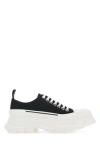 Alexander Mcqueen Black Canvas Tread Slick Sneakers In Multi