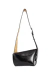 Alexander Mcqueen Black Leather Sling Crossbody Bag In Black