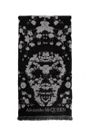 Alexander Mcqueen Woman Black Scarves In Black