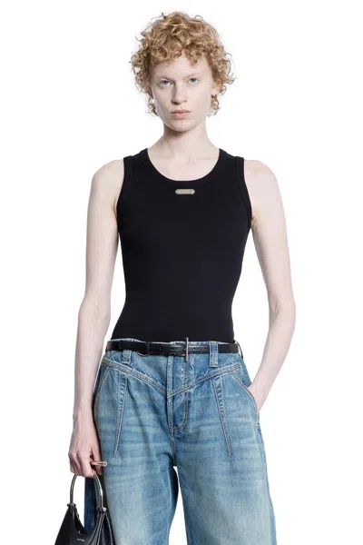 Alexander Mcqueen Woman Black T-shirts & Tank Tops