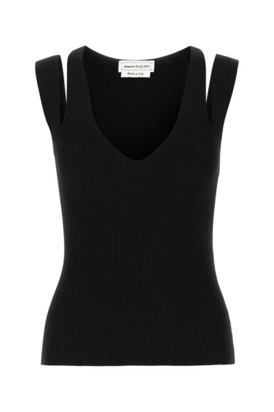 Alexander Mcqueen Woman Black Viscose Blend Top