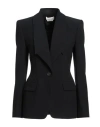 Alexander Mcqueen Upside-down Lapel Jacket In Black