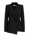 Alexander Mcqueen Asymmetrical Single Breasted Blazer In Black