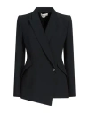 Alexander Mcqueen Asymmetrical Single Breasted Blazer In Black