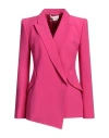Alexander Mcqueen Woman Blazer Fuchsia Size 6 Viscose, Acetate In Pink