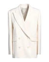 Alexander Mcqueen Woman Blazer Ivory Size 4 Wool In White