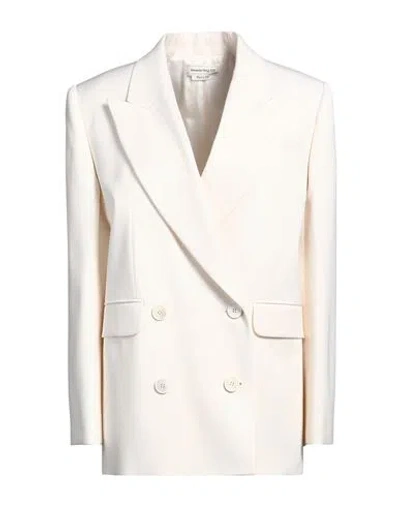 Alexander Mcqueen Woman Blazer Ivory Size 4 Wool In White