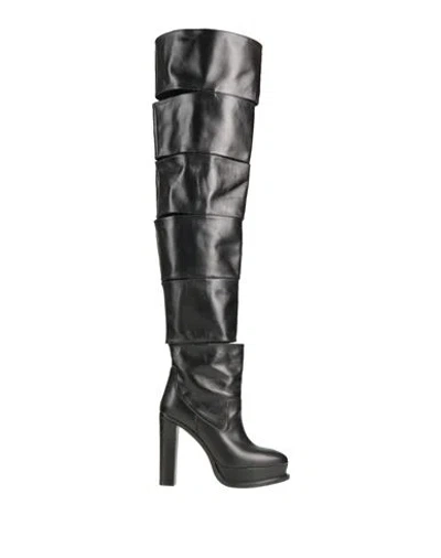Alexander Mcqueen Woman Boot Black Size 8 Leather