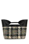 Alexander Mcqueen Small The Bow Tweed Tote Bag In Multicolor