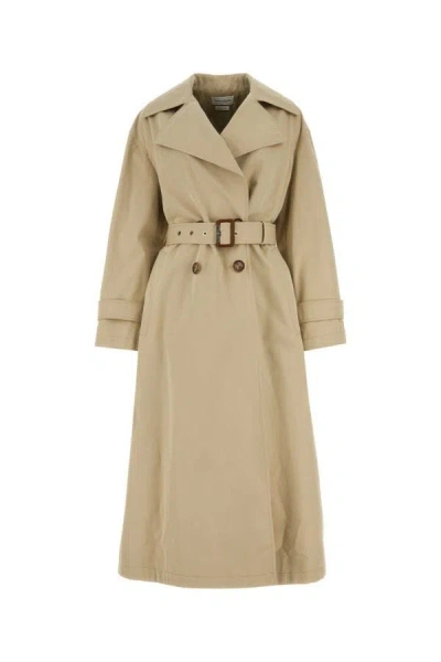 ALEXANDER MCQUEEN ALEXANDER MCQUEEN WOMAN CAPPUCCINO COTTON TRENCH COAT