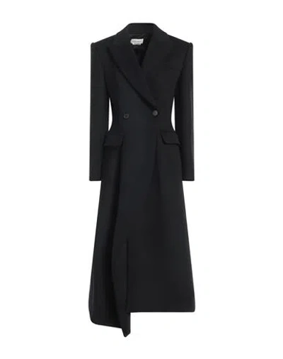 Alexander Mcqueen Woman Coat Black Size 8 Wool