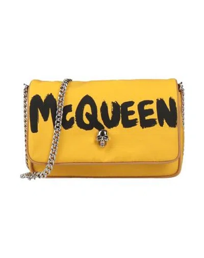Alexander Mcqueen Woman Cross-body Bag Ocher Size - Textile Fibers In Yellow
